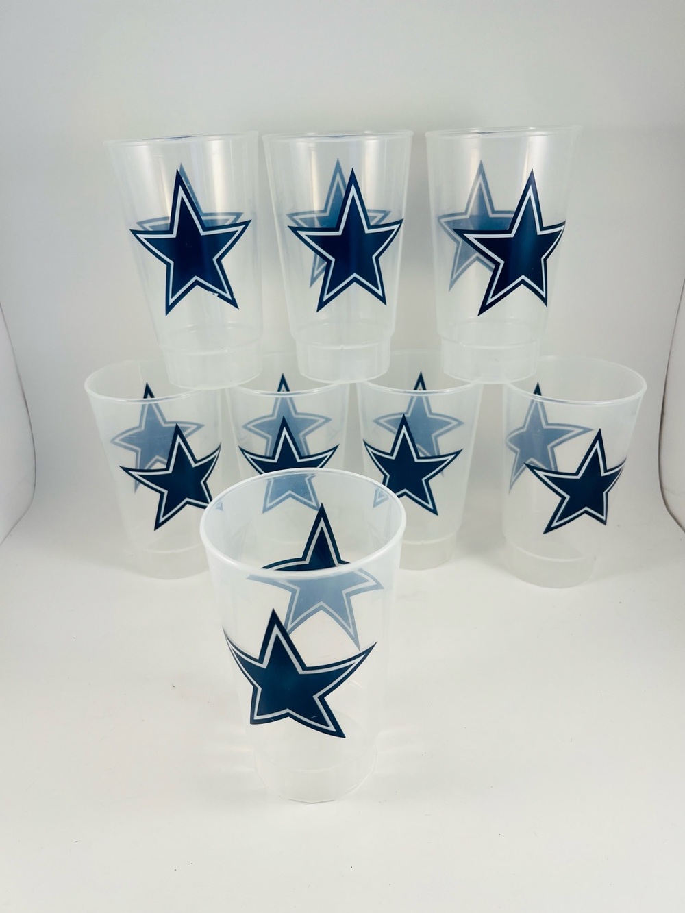 8 NFL Dallas Cowboys 16 Oz Plastic Cups By Whirley Made In USA